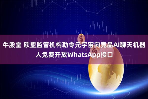 牛股堂 欧盟监管机构勒令元宇宙向竞品AI聊天机器人免费开放WhatsApp接口